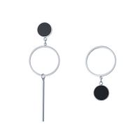asymmetrische Ohrringe, Titanstahl, Kreisring, Vakuum-Ionen-Beschichtung, für Frau, keine, 20x63.5mm,20x35mm, verkauft von Paar