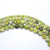 Natural Grass Turquoise Beads, Round, DIY grass green Approx 15.75 Inch 