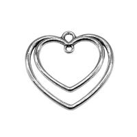 Zinc Alloy Heart Pendants, heart and key, silver color plated, fashion jewelry, silver color 