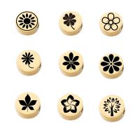 Edelstahl Perlen, 304 Edelstahl, rund, Galvanische Beschichtung, DIY & verschiedene Stile für Wahl, goldfarben, 8mm, verkauft von PC