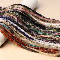 Gemischte Edelstein Perlen, Würfel, poliert, DIY & verschiedenen Materialien für die Wahl, keine, 4x4mm, Länge:37-39 cm, verkauft von Strang
