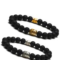 Lava Bead Bracelet, Buddha, plated, fashion jewelry & Unisex 8 Approx 7.3 Inch 
