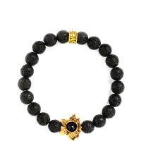 Lava Bead Bracelet, Lotus, fashion jewelry & Unisex 8mm Approx 7.3 Inch 