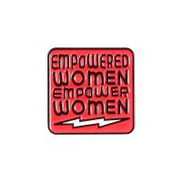 Emaille -Brosche, Zinklegierung, Quadrat, Einbrennlack, unisex & mit Brief Muster, rot, 22x22mm, verkauft von PC