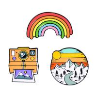 Emaille -Brosche, Zinklegierung, Cartoon, Einbrennlack, unisex & verschiedene Stile für Wahl, gemischte Farben, verkauft von PC
