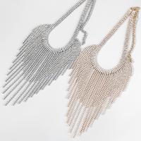 Fashion Fringe Necklace, Zinc Alloy, with 5.55 extender chain, fashion jewelry & for woman & with rhinestone 143mm .68 Inch 