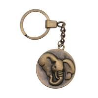 Zinc Alloy Key Clasp, Elephant, antique bronze color plated, vintage & Unisex, 38mm 