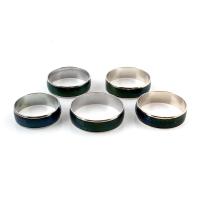 Mood Finger Ring, Brass, Donut, platinum color plated, Unisex & change their color according to the temperature, green, 6mm 