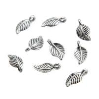 Zinc Alloy Leaf Pendants, antique silver color plated, Unisex Approx 