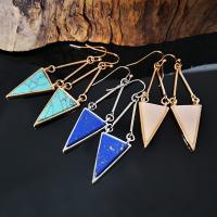 Gemstone Drop Earring, Natural Stone, with Zinc Alloy, Triangle, plated, vintage & for woman 