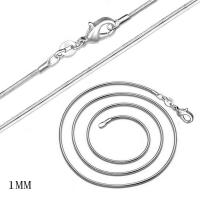 Cadena de collar de cable enlazado de latón, metal, chapado, cadena de la serpiente, más colores para la opción, 1.0mm, longitud:30 Inch, Vendido por Sarta