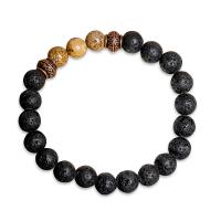 Lava Bead Bracelet, with Gemstone & for man 8mm Approx 8.26 Inch 