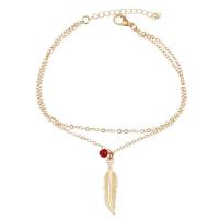 Zinc Alloy Anklet, with 1.96 inch extender chain, plated, for woman & multi-strand Approx 8.66 Inch 