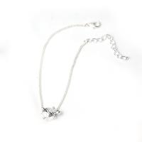 Zinc Alloy Anklet, with 1.96 inch extender chain, Turtle, platinum color plated, for woman Approx 7.87 Inch 