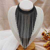 Fashion Fringe Necklace, Brass, with 5.91inch extender chain, for woman & with rhinestone Approx 11.02 Inch 