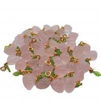 cuarzo rosado colgante, con Plástico & aleación de zinc, Uva, Rosado, 10-25mm, Vendido por UD
