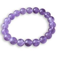 Amethyst Bracelet, Round, radiation protection & for woman, purple Approx 19 cm 