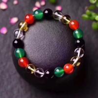 Gemstone Bracelets, Natural Stone, Unisex, mixed colors, 10mm Approx 19 cm 