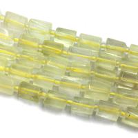 Versilberte Einzelader Murano Europa Perlen, Zitronenquarz, mit Seedbead, Rechteck, DIY, gelb, 6x10mm, Länge:ca. 39 cm, verkauft von Strang