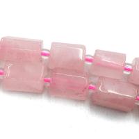 Natural Rose Quartz Beads, with Seedbead, Rectangle, polished, DIY, pink Approx 39 cm 