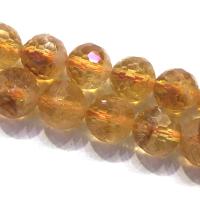 Citrin Naturperlen, Gelbquarz Perlen, DIY & facettierte, gelb, Länge:ca. 39 cm, verkauft von Strang