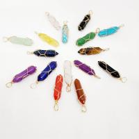 Natural Quartz Pendants, with Brass, high quality plated, fashion jewelry & DIY 