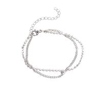Brass Bracelets, with 1.97 extender chain, fashion jewelry & for woman, silver color cm 