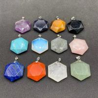 Gemstone Jewelry Pendant, Natural Stone, Hexagram & Unisex & faceted 