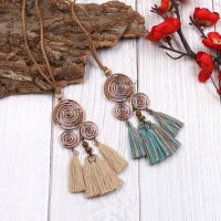 Fashion Fringe Necklace, Zinc Alloy, with Velveteen & Caddice, plated, for woman Approx 29 Inch 