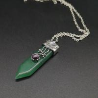 Gemstone Necklaces, Natural Stone, with Brass, arrowhead, platinum color plated & for woman Approx 19.69 Inch 
