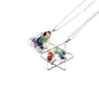 Gemstone Necklaces, Natural Stone, with Zinc Alloy, platinum color plated & for woman 48mm Approx 19.69 Inch 