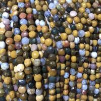 Ozean Jaspis Perle, flache Runde, DIY & facettierte, gemischte Farben, 6mm, Länge:14.96 ZollInch, verkauft von Strang