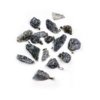 Подвески из натуральных камни и латуни, Полудрагоценный камень, с Латунь, Нерегулярные, плакирован серебром, ювелирные изделия моды, 15x25- продается PC