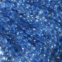 Natürliche Kyanit Perlen, Cyanit, flache Runde, DIY & facettierte, blau, 6mm, Länge:14.96 ZollInch, verkauft von Strang