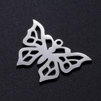 Stainless Steel Animal Pendants, 201 Stainless Steel, Butterfly, Vacuum Ion Plating, fashion jewelry & polished & DIY 5/Bag 