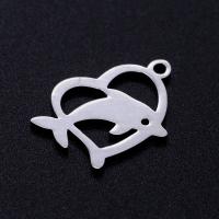 Stainless Steel Animal Pendants, 201 Stainless Steel, Dolphin, Vacuum Ion Plating, fashion jewelry & polished & DIY 