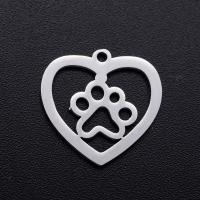 Stainless Steel Heart Pendants, 201 Stainless Steel, Vacuum Ion Plating, fashion jewelry & polished & DIY 