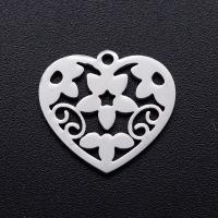 Stainless Steel Heart Pendants, 201 Stainless Steel, Vacuum Ion Plating, fashion jewelry & polished & DIY 