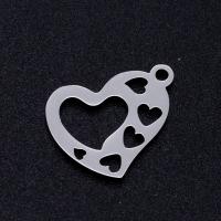 pendentifs de cœur en inox , 201 acier inoxydable, coeur, Placage ionique sous vide, bijoux de mode & poli & DIY, plus de couleurs à choisir Vendu par sac