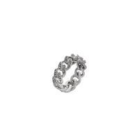 Rhinestone Zinc Alloy Finger Ring, Geometrical Pattern, platinum color plated, Unisex & with rhinestone, US Ring 
