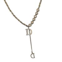 Rhinestone Brass Necklace, with iron chain, with 1.96inch extender chain, platinum color plated & for woman & with rhinestone & hollow Approx 15.7 Inch 