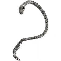 manchette de boucle d'oreille, alliage de zinc, serpent, Placage de couleur platine, bijoux de mode & pour femme Vendu par PC