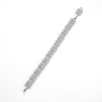 Rhinestone Brass Bracelets, Geometrical Pattern, platinum color plated, micro pave rhinestone & for woman Approx 8.2 Inch 