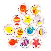 Glass Fridge Magnet, Round, random style & mixed pattern & with magnetic, multi-colored, 30mm 