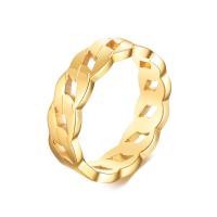 304 Stainless Steel Finger Ring, Vacuum Ion Plating & for woman, golden, 5mm 