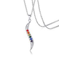 Stainless Steel Jewelry Necklace, 304 Stainless Steel, for woman & with rhinestone, original color Approx 19.69 Inch 