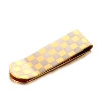 304 Stainless Steel Money Clip, Vacuum Ion Plating, polished & for man, golden 