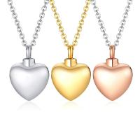 304 Stainless Steel Perfume Bottle Necklace, Heart, Vacuum Ion Plating, Unisex Approx 19.69 Inch 
