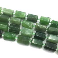 Abalorio de piedra de jaspe, Piedra del jaspe, con Seedbead, Rectángular, Bricolaje, verde, longitud:aproximado 39 cm, Vendido por Sarta