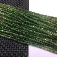 Jaspis Stein Perlen, Quadrat, DIY & facettierte, grün, 4mm, Länge:ca. 39 cm, verkauft von Strang